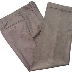 Canali for Bloomingdale's 100% Pure Wool Pleated Trousers Sharkskin‎ Gray Sz 30